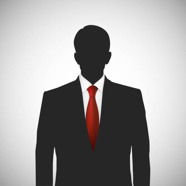 unknown person silhouette whith red tie. profile picture, silhouette profile